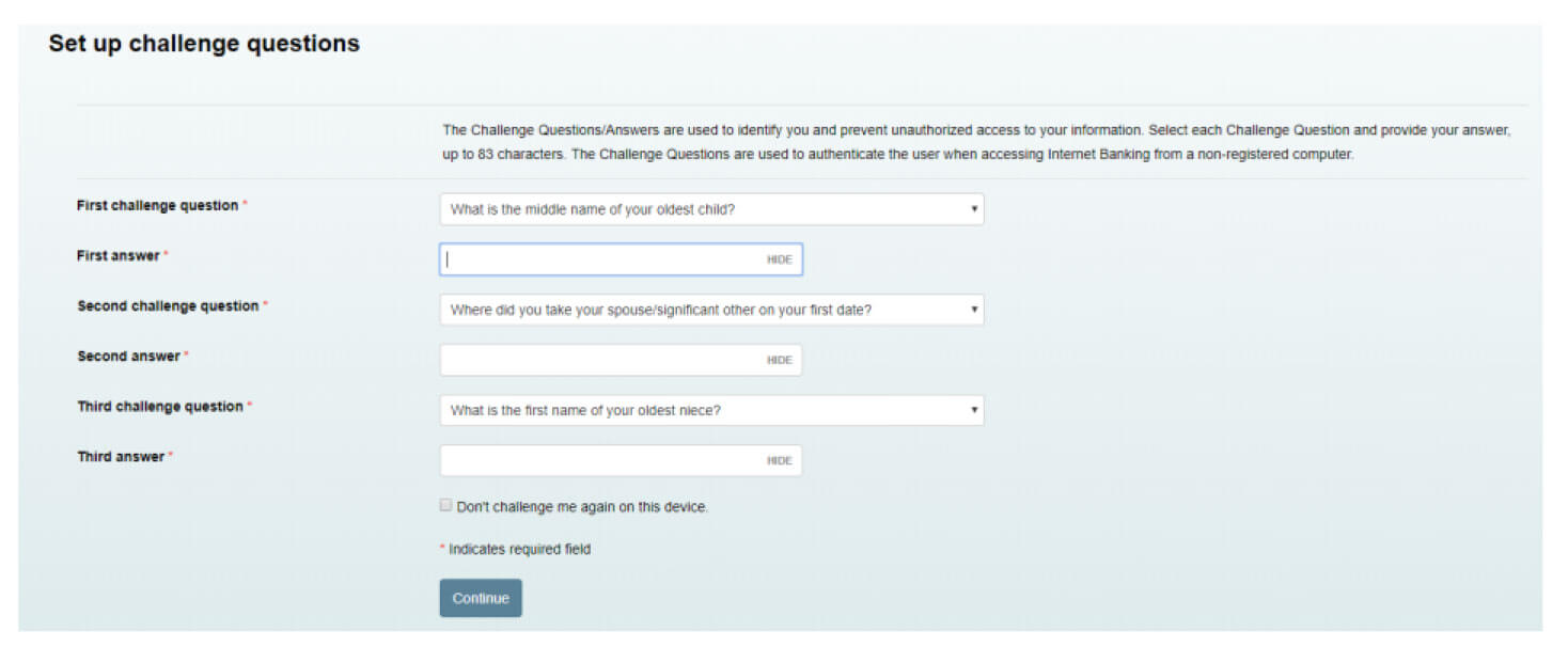 challenge questions screenshot